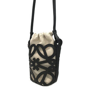 Loewe Anagram Crossbody black leather Cutout Shoulder Bag